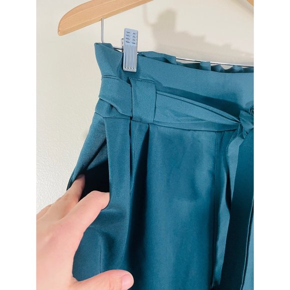 NWT Grace Karin Paper Bag Waist Dress Pants Hunter Green - Picture 5 of 8